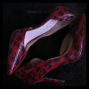 Jessica Simpson Red Leopard Pumps